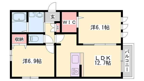 コンフォールいなみのの物件間取画像
